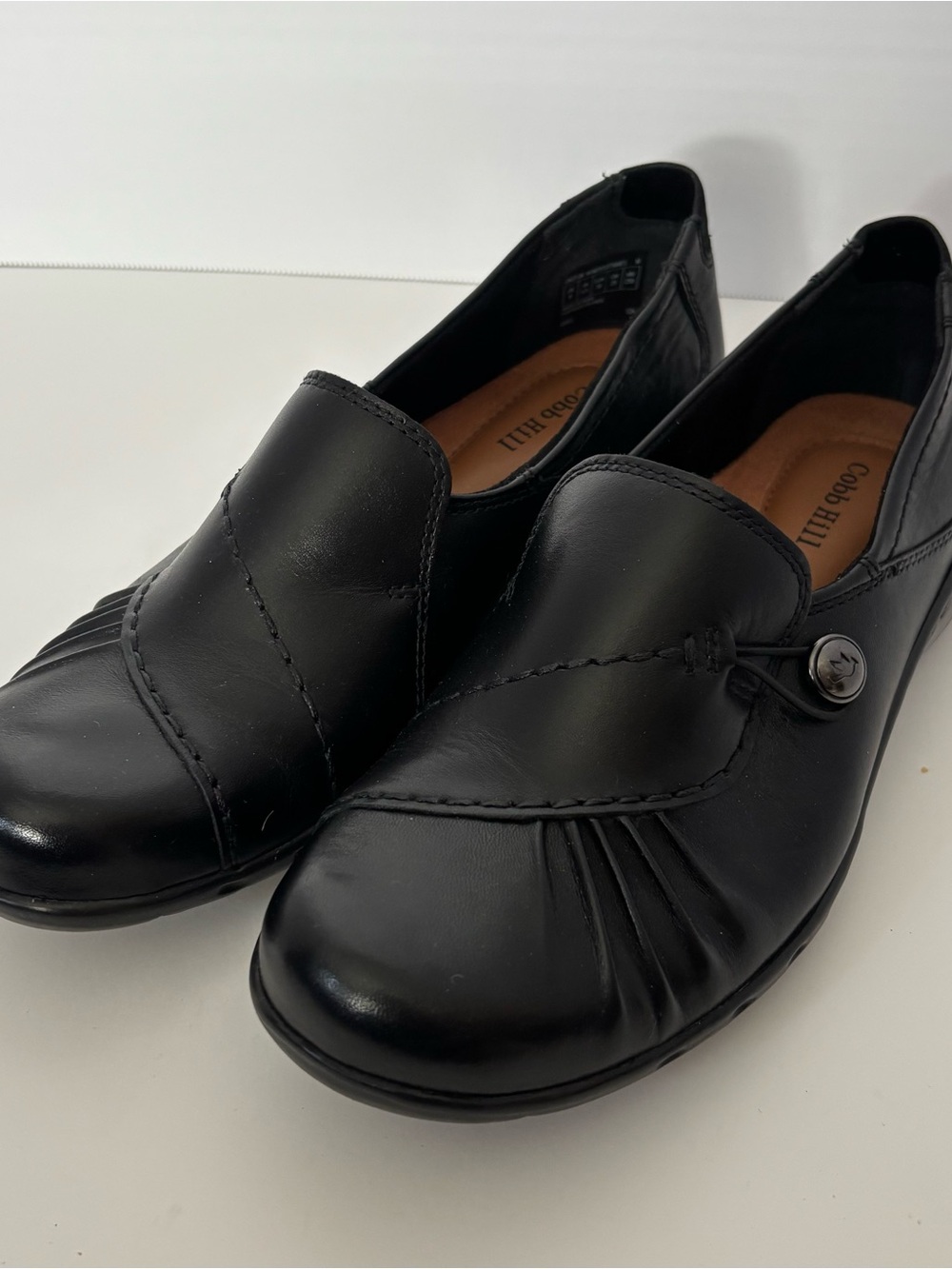 COBB HILL Shoes Paulette Leather Black Slip-On Comfort Loafers NWOB Size 8